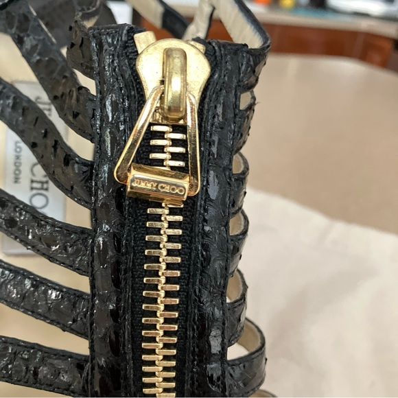 Jimmy Choo Glenys Snakeskin Stiletto Sandals - Picture 7 of 15